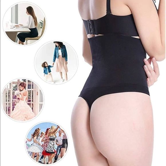PWRBODY Tummy Control Slimming High Waisted Thong - Picture 3 of 7